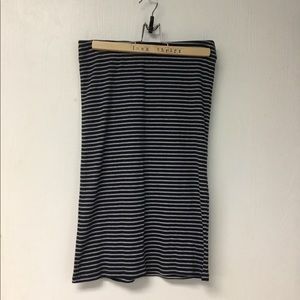 Striped knit midi skirt